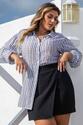 Camisa Plus Size Listrada Renda