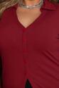 Blusa Plus Size Canelada Com Botoes