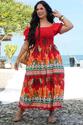 Vestido Plus Size Boneca de Pano Vermelho