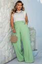 Calça Pantalona Plus Size Fivela