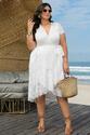 Vestido Plus Size Areia Bordada Branca