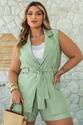 Conjunto Plus Size Max Colete e Saia Short