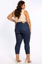 Calça Plus Size Cropped Jeans Escuro