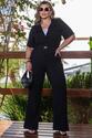 Conjunto Plus Size Calça e Camisa Savile Preto
