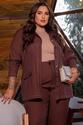 Conjunto Plus Size Jaqueta e Calca Marrom