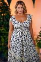 Vestido Plus Size Estampado Off White