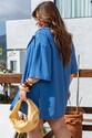 Conjunto Plus Size Kimono e Short Jacquard Azul
