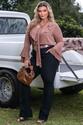 Blusa Plus Size Com Amarril Marrom