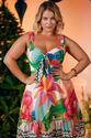 Vestido Estampado Plus Size Curto