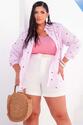 Camisa Plus Size Bordada Rose