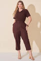 Blusa Polo Plus Size Marrom