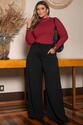 Blusa Plus Size Canelada Com Pregas