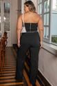 Conjunto de Blazer e Cropped Alfaiataria Preto