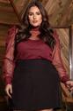 Blusa Plus Size Pipoca Wine