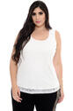 Regata Plus Size Renda Branca