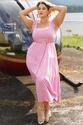 Vestido Plus Size Midi Rosa