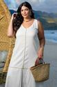Vestido Plus Size Regatão de Linho
