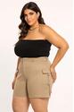 Short Plus Size Cargo Bege