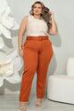 Calça Plus Size Alfaiataria Marrom