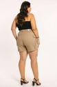 Short Plus Size Cargo Bege