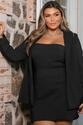 Conjunto de Blazer e Cropped Alfaiataria Preto