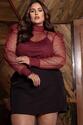 Blusa Plus Size Pipoca Wine