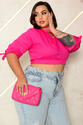 Blusa Plus Size Cropped Pink