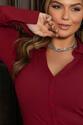 Blusa Plus Size Canelada Com Botoes