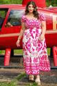 Vestido Plus Size Estampado Floral