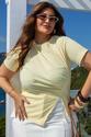 T-shirt Plus Size Canelada Amarela