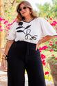 Blusa Plus Size Bordada Off White