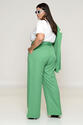 Calça Pantalona Plus Size Verde Alfaiataria