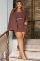 Short Saia Alfaiataria Marrom