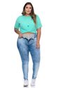 Calça Plus Size Jeans Skinny Cintura Alta Cinta Modeladora