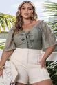 Blusa Ciganinha Plus Size Jasmim Verde