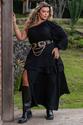 Vestido Longo Nula Manga Sarjado Preto