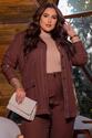 Conjunto Plus Size Jaqueta e Calca Marrom