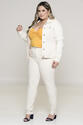 Jaqueta Plus Size Jeans Off White