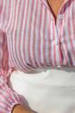 Camisa Plus Size Listrada Renda Rosa