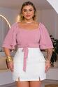 Short Saia Plus Size Alfaiataria Bergamo - Off White