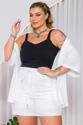 Conjunto Plus Size Kimono e Short Jacquard Branco