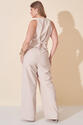 Conjunto Plus Size Colete e Calça Creme