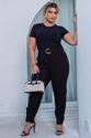 T-shirt Plus Size Pérola - Preto