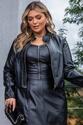 Jaqueta Plus Size em corino com zíper