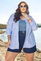 Camisa Plus Size Bordada Azul