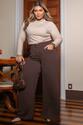 Blusa Plus Size Canelada Com Pregas Nude