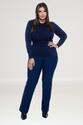 Blusa Plus Size Viscolyra Lisa Azul Marinho