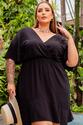 Vestido Plus Size Busto Transpassado Preto