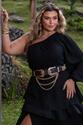 Vestido Longo Nula Manga Sarjado Preto